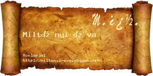 Miltényi Éva névjegykártya